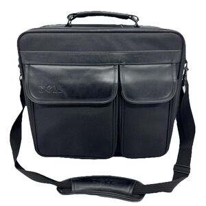 DELL Laptop Briefcase bag, Black Leather. Fits up to 14 inch Laptop Heavy Duty